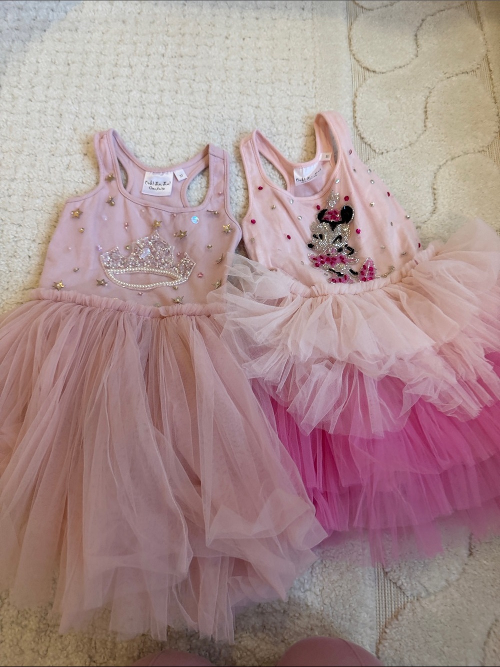 Ooh! La, La! Couture Pink Tulle Princess & Minnie Twin Dress Set - Picture 5 of 5